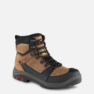 Red Wing 6-inch Waterproof CSA Safety Toe Boot Black-Red | POLHVR-480