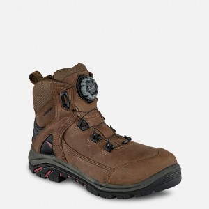 Red Wing 6-inch Waterproof Safety Toe Boot Black-Burgundy | UHQZJL-026