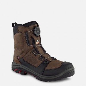 Red Wing 8-inch BOA®, Waterproof, CSA Safety Toe Boot Black-Red | MCFDKP-697