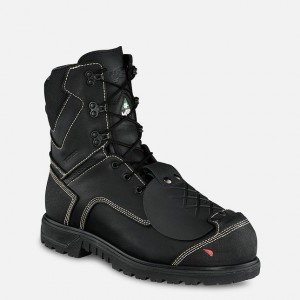 Red Wing 8-inch Waterproof, Metguard, CSA Safety Toe Boot Black-Gray | ABGNXU-531
