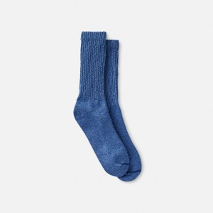 Red Wing Cotton Blend Ragg Crew Boot Socks in Over Dyed Navy/Blue Cotton Blend | HQBOZD-159