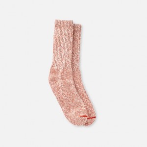 Red Wing Cotton Blend Ragg Crew Socks in Rust/White Cotton Blend | GNPTWY-490