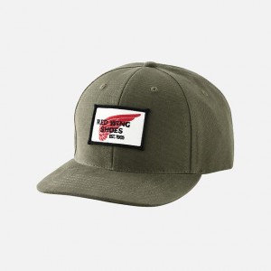 Red Wing Embroidered Logo Ball Cap in Green | JKRGCM-604
