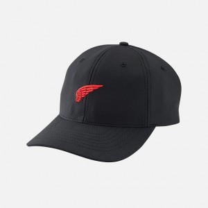 Red Wing Embroidered Wing Performance Ball Cap in Black | LFIPCT-237