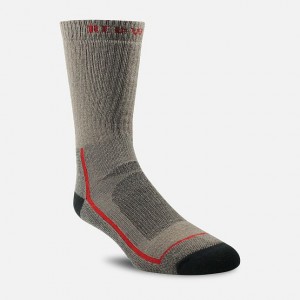 Red Wing Merino Wool Blend Crew Sock in Brown | FQWOLY-754