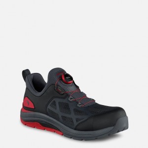 Red Wing Safety Toe Athletic Work Shoe Charcoal-Red | MYXLTB-834