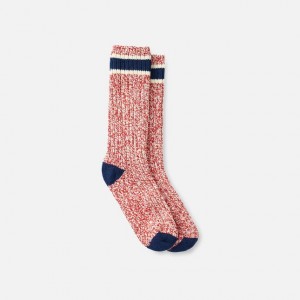 Red Wing Wool Blend Ragg Crew Socks in Red/Navy Wool Blend | WMIVPQ-389