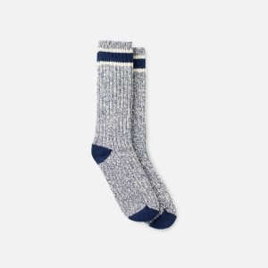 Red Wing Wool Blend Ragg Crew Socks in Slate/Navy Wool Blend | EBSGHU-104